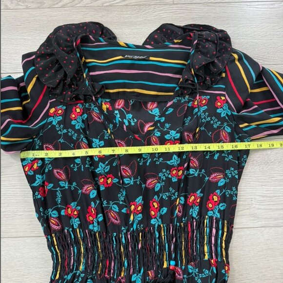 Betsey Johnson New York Vintage 90s Silk Floral Long Sleeve Dress - Picture 11 of 12